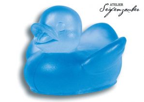 Bade Ente aus feiner Seife / blau (180g)