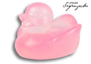 Bade Ente aus feiner Seife / rosa (180g)
