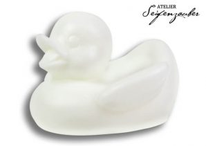 Bade Ente aus feiner Seife / weiss (180g)
